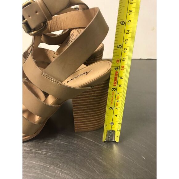 American Eagle Women’s Tan Open Toe Strappy Heels with Buckle Size 8.5 NWT - Picture 10 of 10